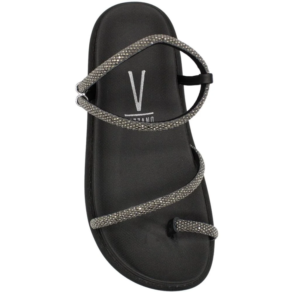 Sandália Papete Vizzano Plataforma Tiras Strass Black Diamond Feminina Preto 4