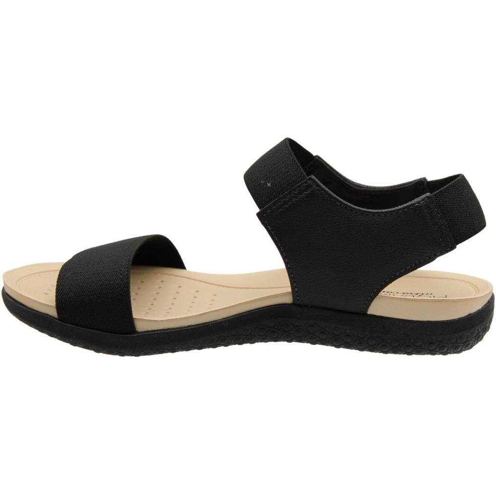 Sandália Rasteira Modare Ultra Conforto Tiras Elásticas Feminina Preto 2