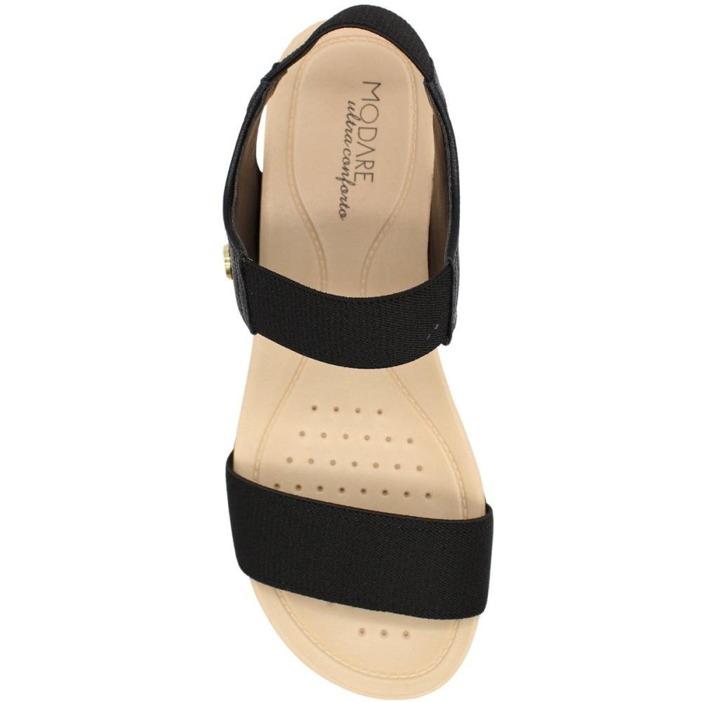 Sandália Rasteira Modare Ultra Conforto Tiras Elásticas Feminina Preto 4
