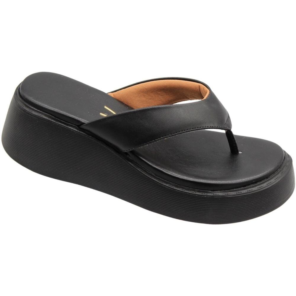 Tamanco De Dedo Plataforma Vizzano Tira Macia Feminino Preto 3