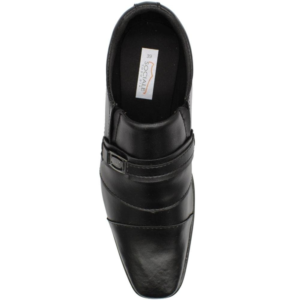 Sapato Social Socialle S/Cadarço Aplique Metal Masculino Preto 4