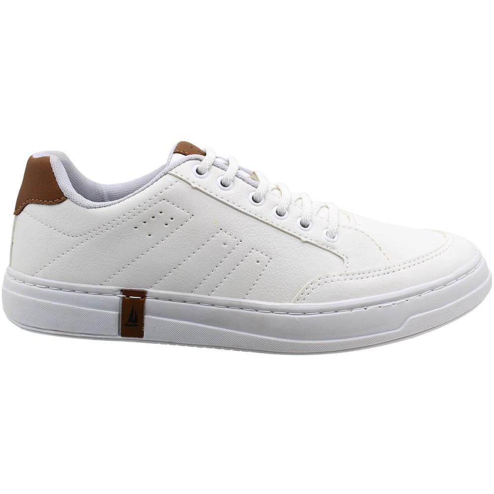 Sapatênis Masculino Confort Way Basic Costura Cadarço Branco 2