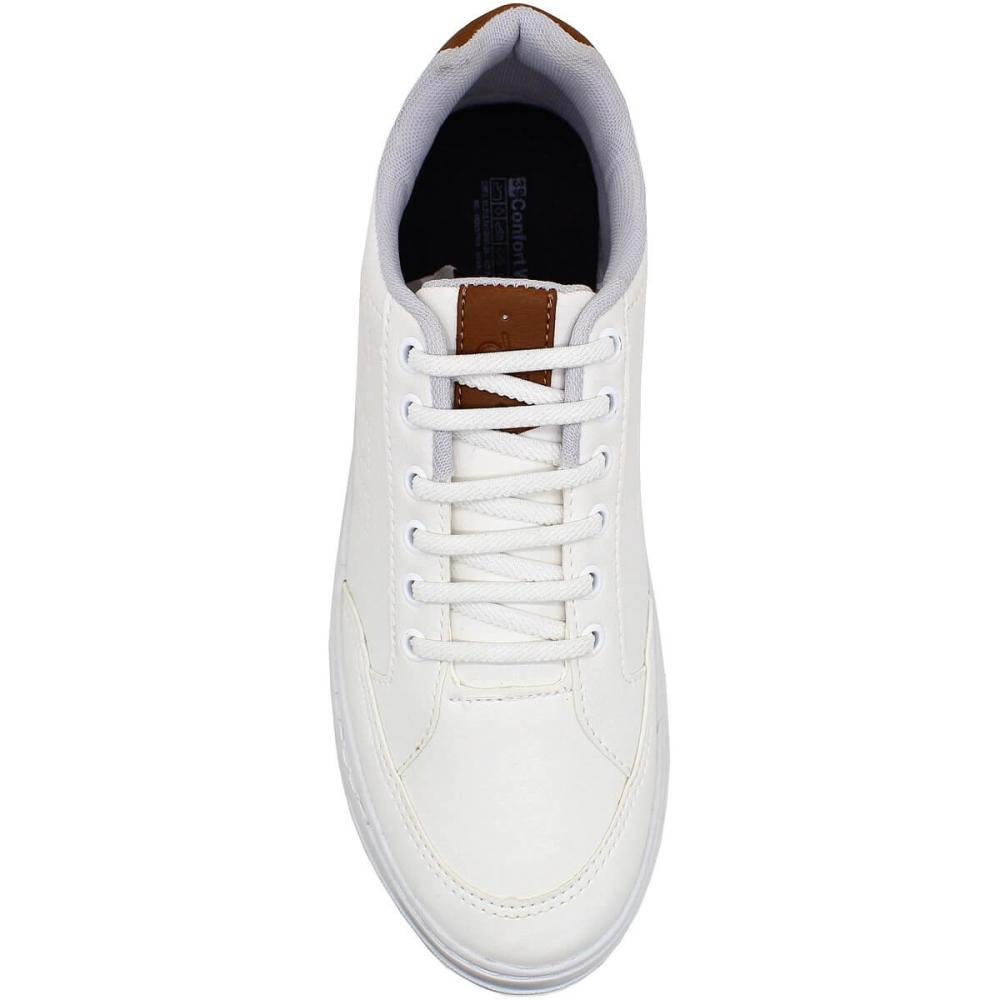 Sapatênis Masculino Confort Way Basic Costura Cadarço Branco 4