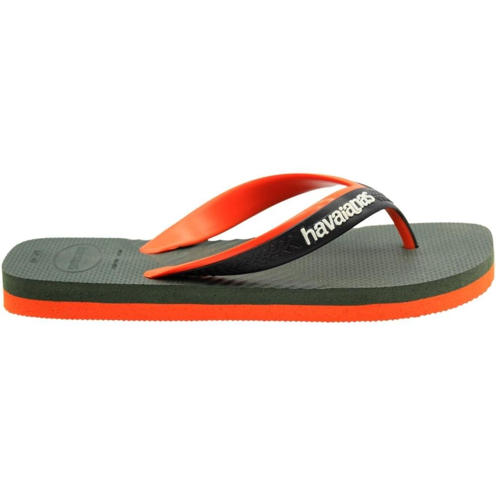 Chinelo de Dedo Havaianas Dual Masculino Verde/Laranja 2