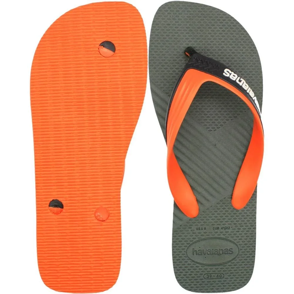Chinelo de Dedo Havaianas Dual Masculino Verde/Laranja 3