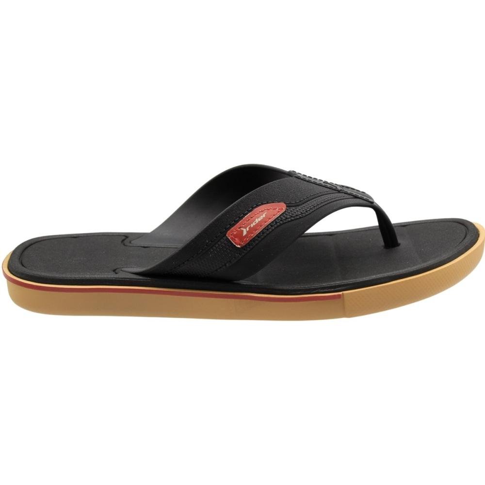 Chinelo De Dedo Rider Spin Texturizado Masculino Preto/Bege 2