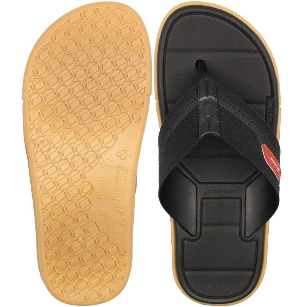 Chinelo De Dedo Rider Spin Texturizado Masculino Preto/Bege 3