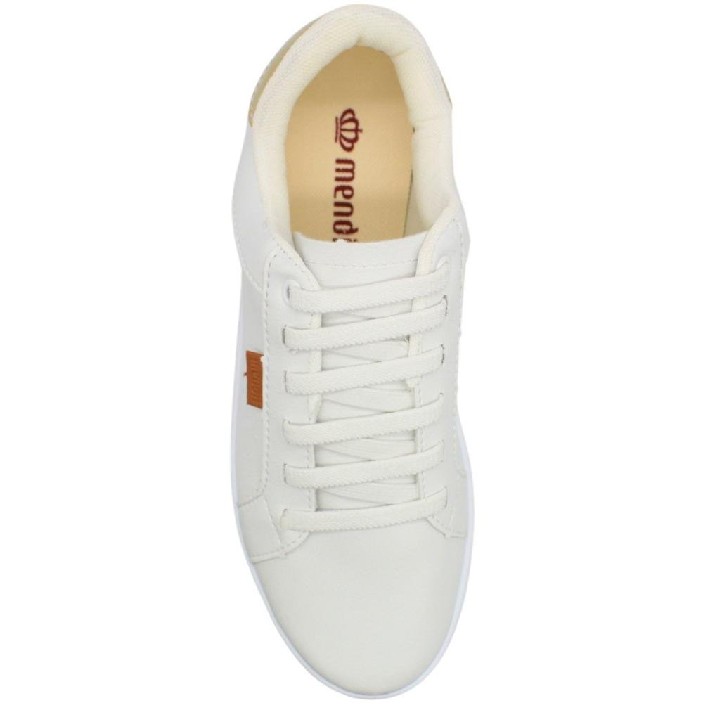 Tênis Casual Mendii Metalizado Cadarço Elástico Feminino Branco 4