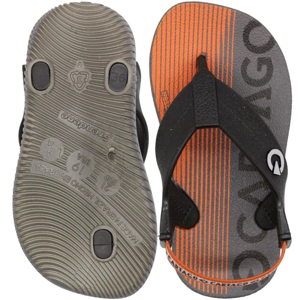 Chinelo de Dedo Cartago Atlanta Elástico Menino Preto 3