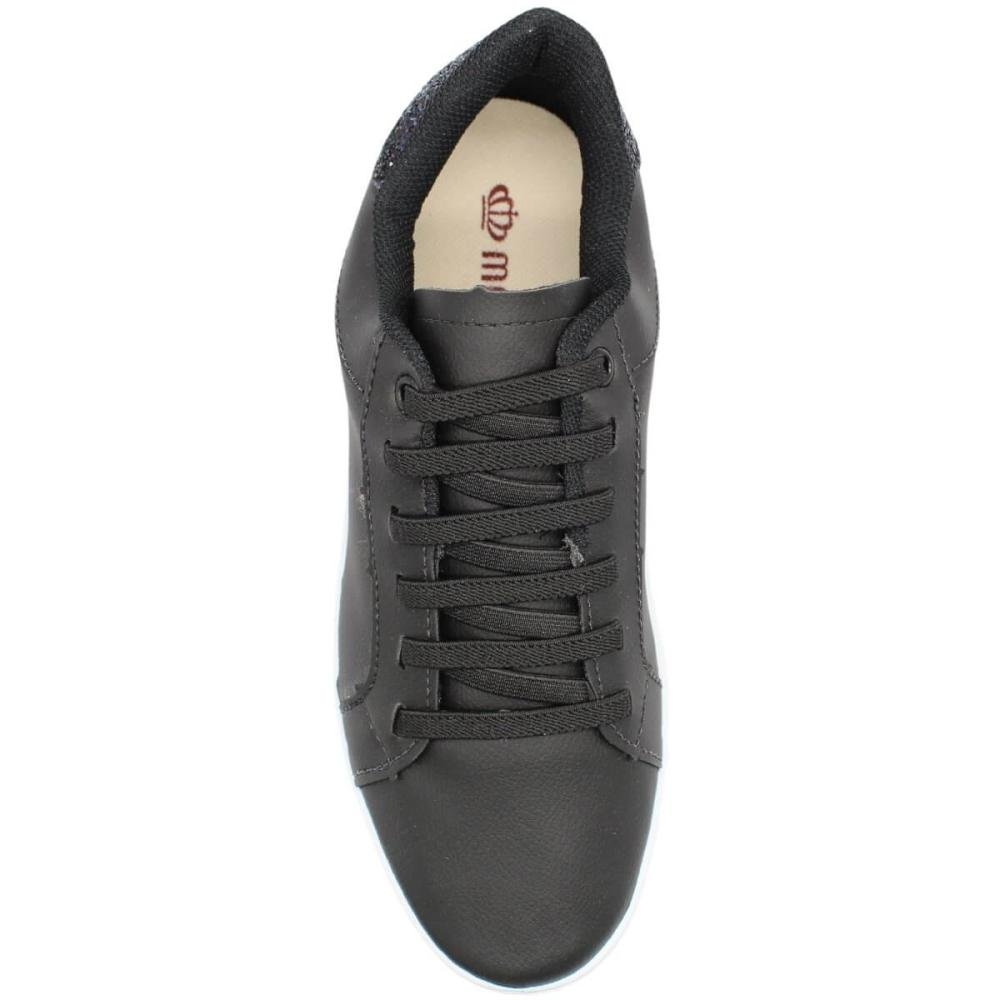 Tênis Feminino Casual Mendii Glitter Elástico Casual Preto 4