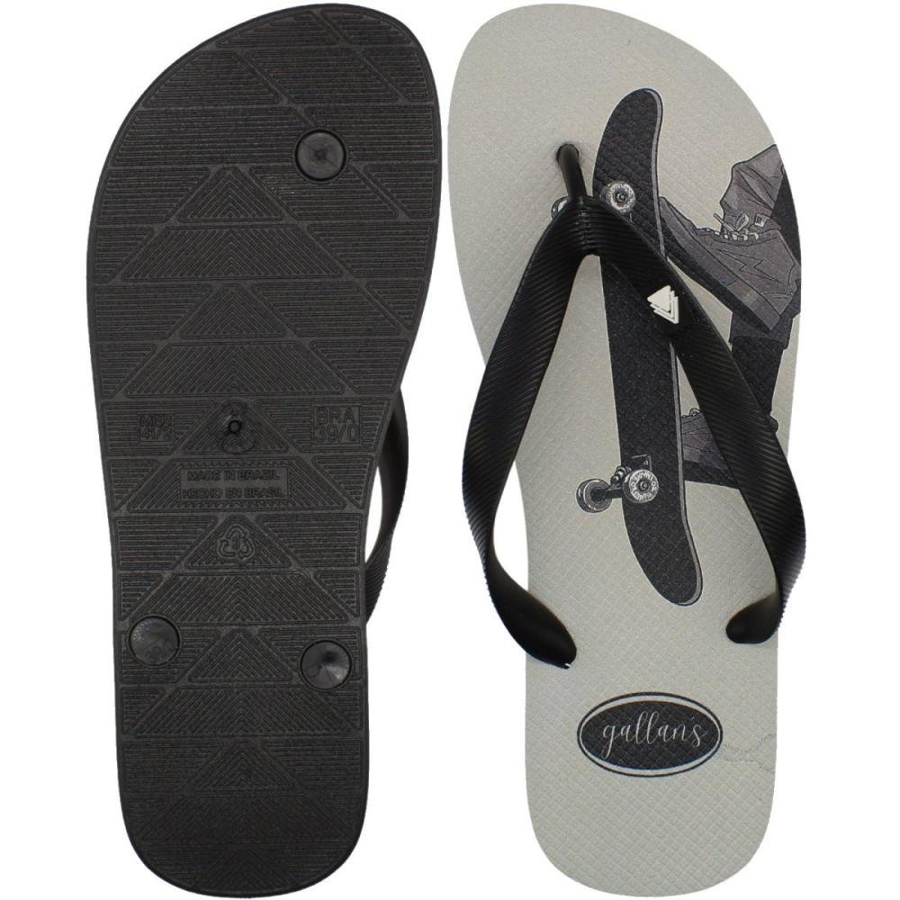 Chinelo De Dedo Gallan's Impressão Masculino Preto/Cinza 3