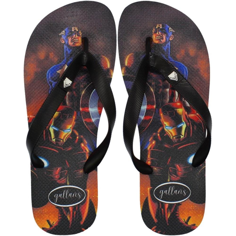 Chinelo De Dedo Gallan's Impressão Masculino Preto/Vermelho 1