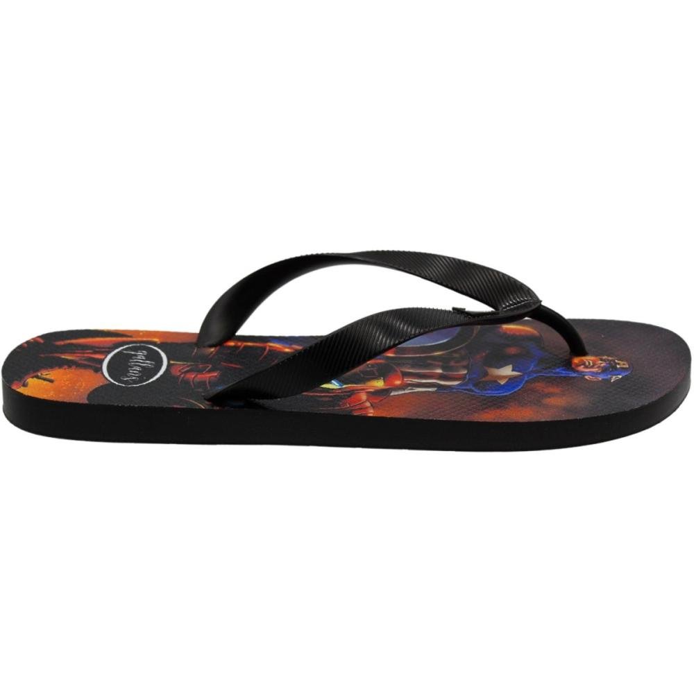 Chinelo De Dedo Gallan's Impressão Masculino Preto/Vermelho 2
