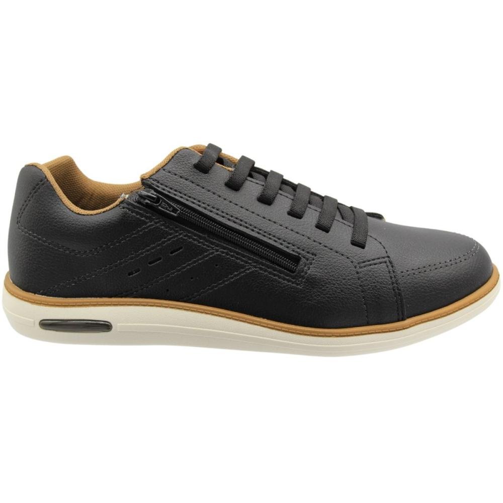 Tênis Casual BRsport Vermont Zíper Calce Fácil Masculino Preto