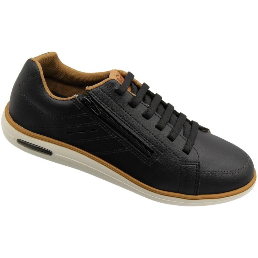Tênis Casual BRsport Vermont Zíper Calce Fácil Masculino Preto 3