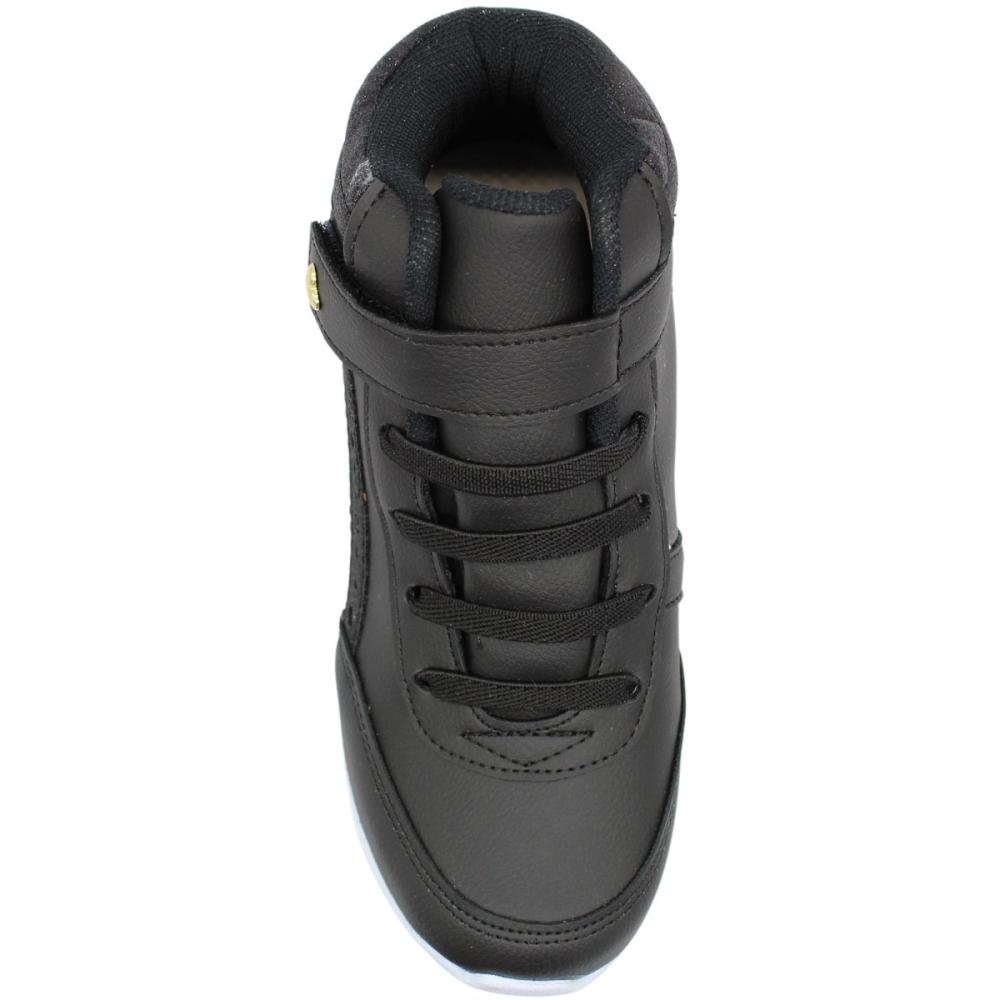 Tênis Infantil Club Happy Cano Alto Glitter Menina Preto 4