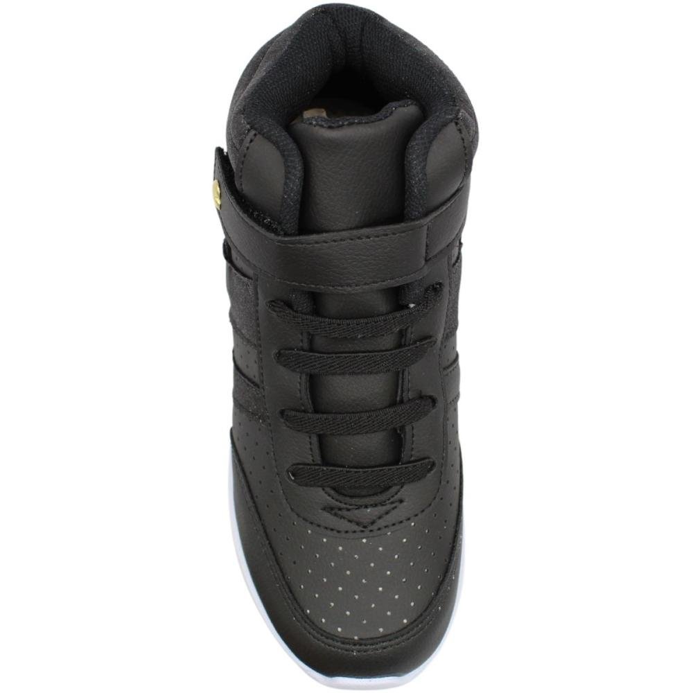 Tênis Infantil Club Happy Cano Alto Glitter Menina Preto/Branco 4