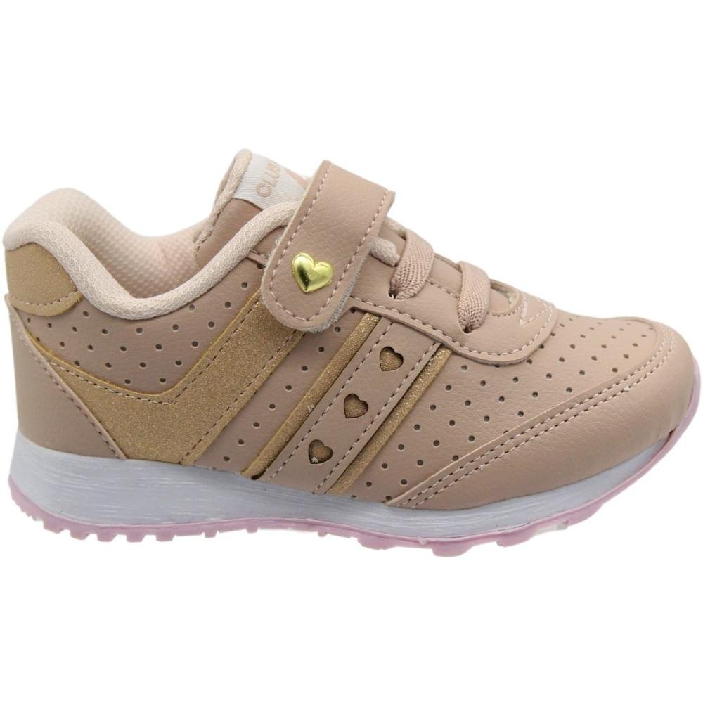 Tênis Infantil Club Happy Jogging Menina Bege 1