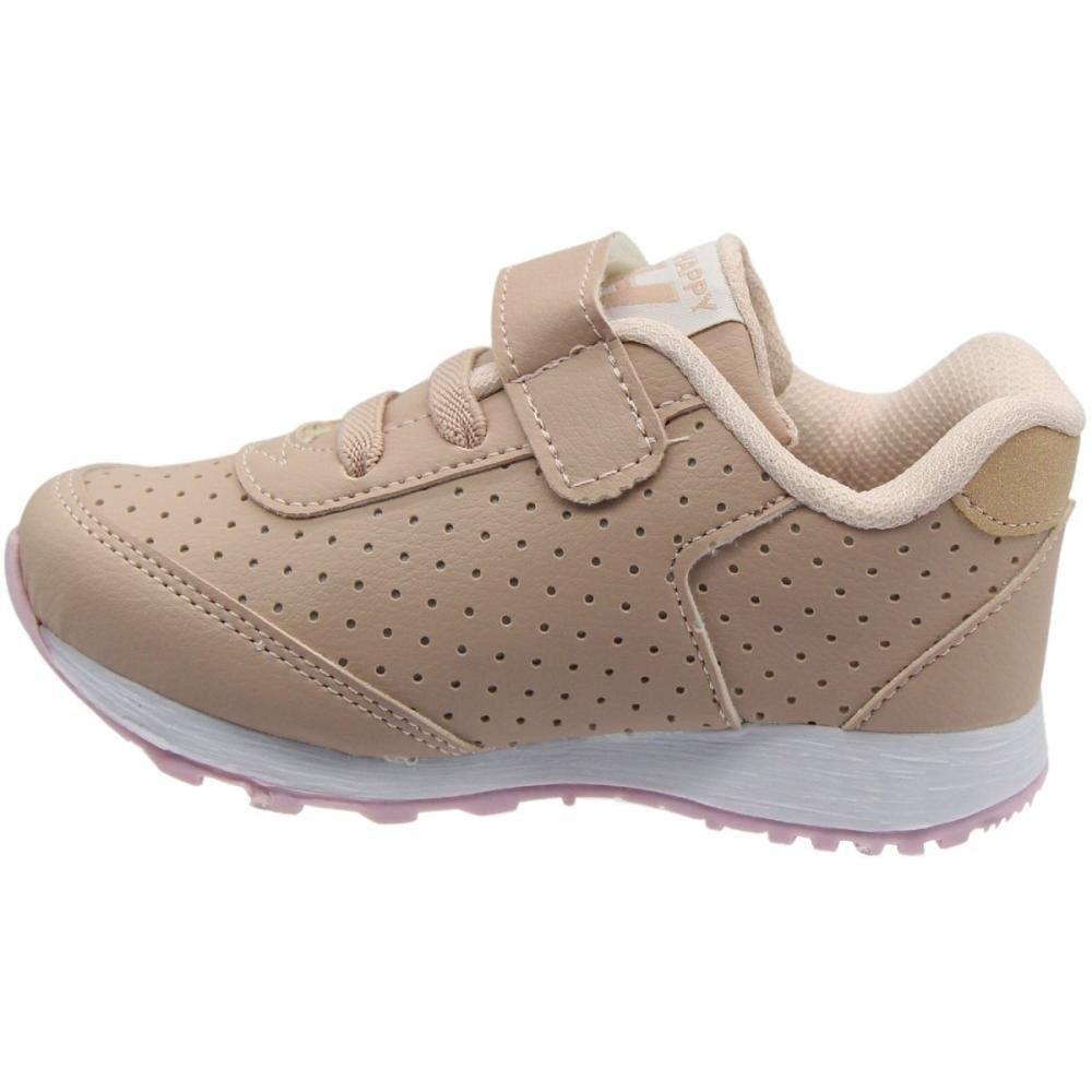 Tênis Infantil Club Happy Jogging Menina Bege 2