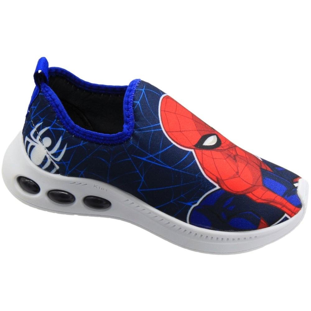 Tênis de Luzinha Calce Kids Divertido Sem Cadarço Menino Azul 3