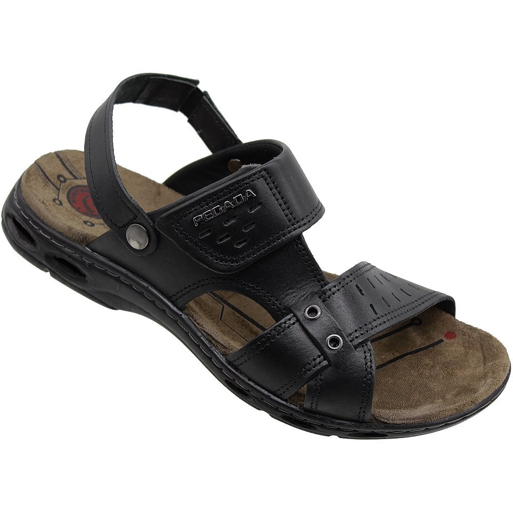 Sandália Masculina Pegada Couro Tira Versátil Amortech Trekking