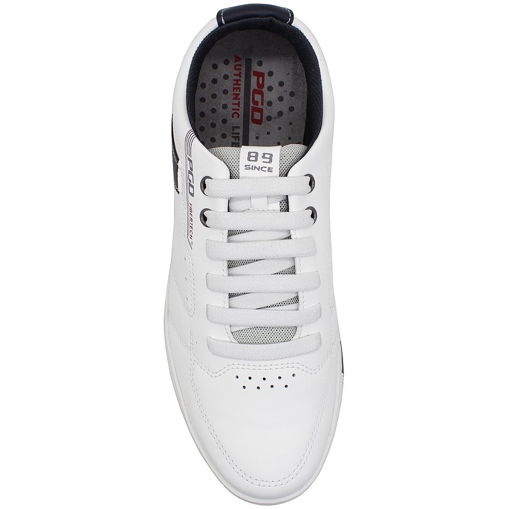 Sapatênis Pegada PGD Merrom Element Microfibra Masculino Branco 4