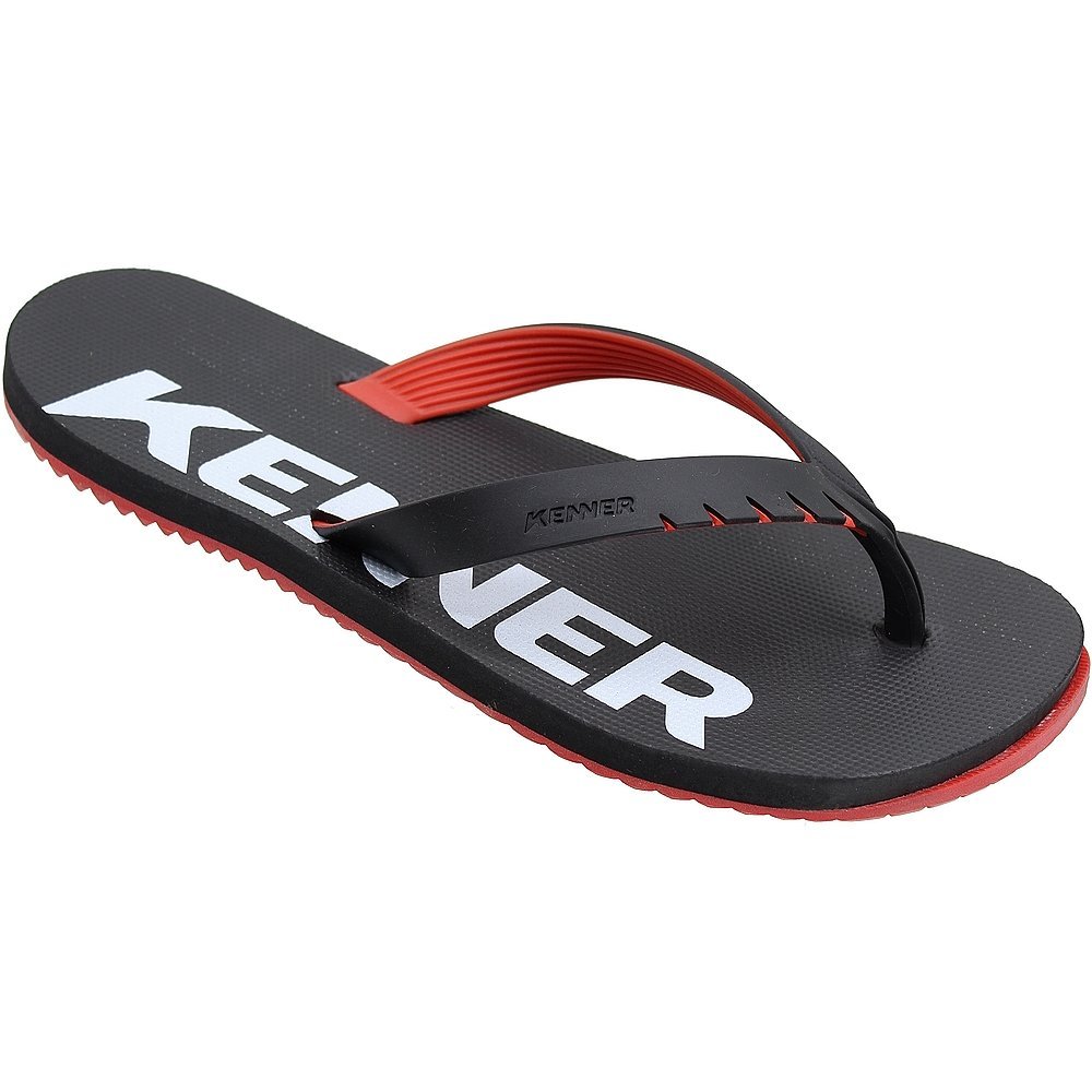 Sandália de Dedo Kenner Red Logo Masculina  Preto/Laranja 2