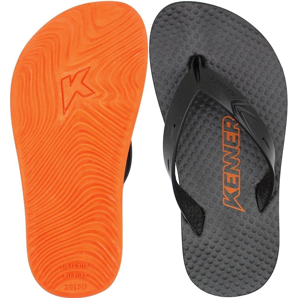 Sandália de Dedo Kenner Infantil Summer Kids Masculina Preto/Laranja 3