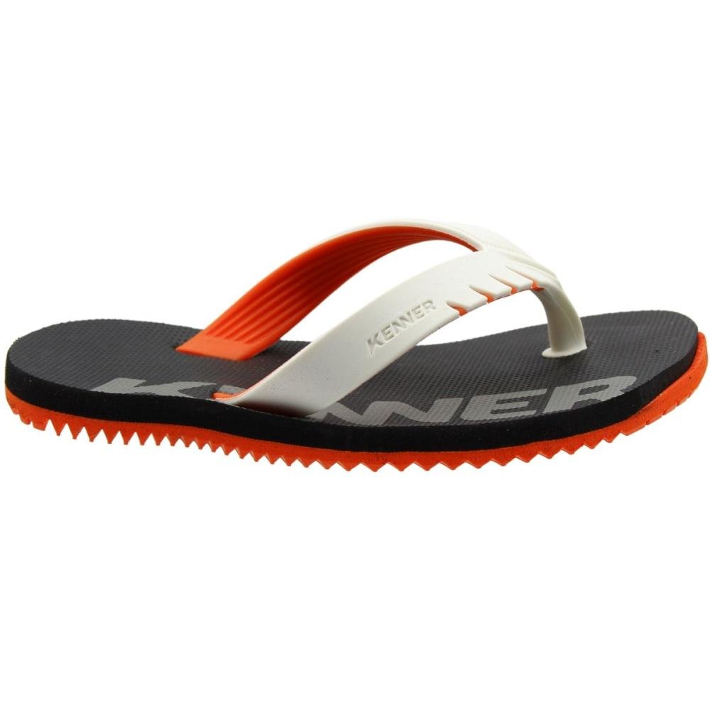 Sandália de Dedo Kenner Red Kids Infantil Masculina  Branco/Preto/Laranja 2