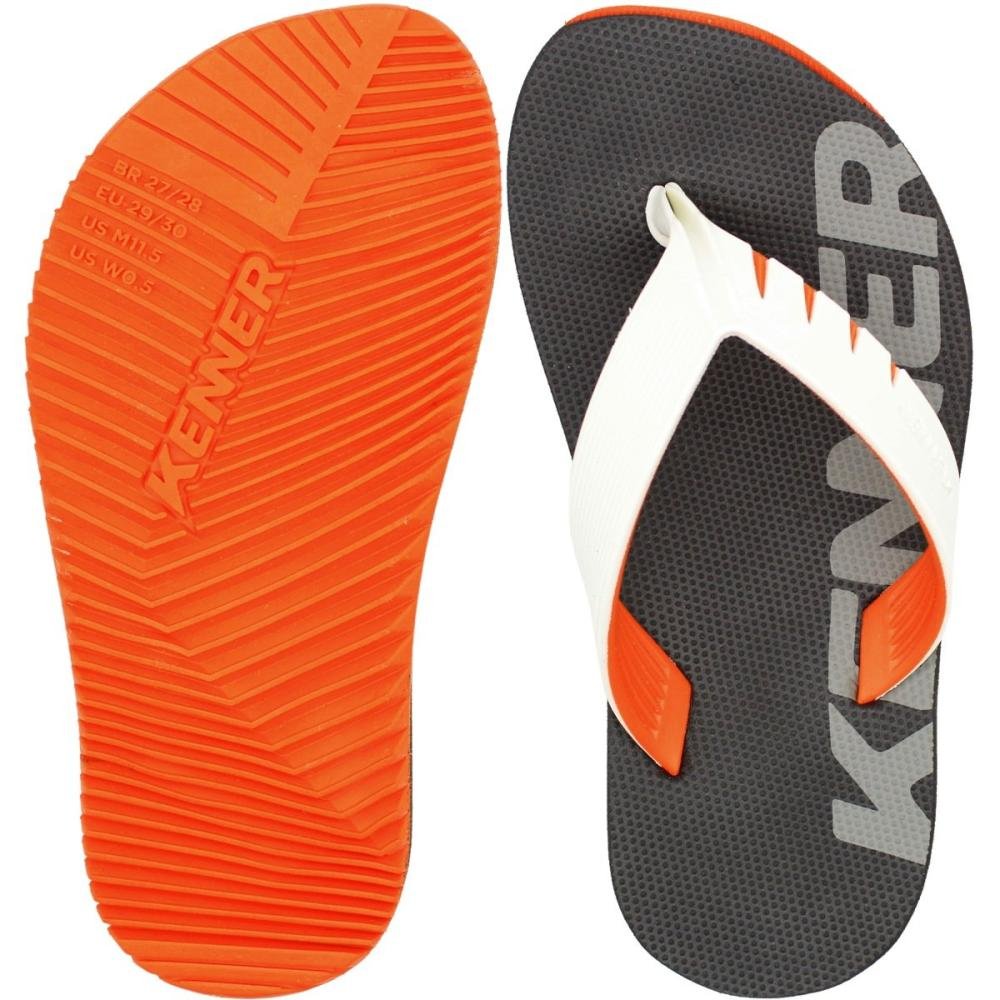 Sandália de Dedo Kenner Red Kids Infantil Masculina  Branco/Preto/Laranja 3