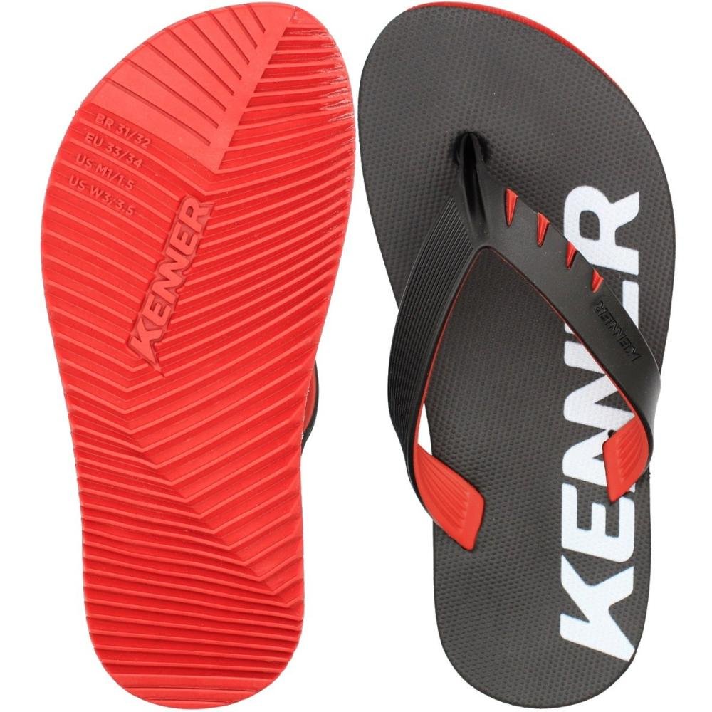 Sandália de Dedo Kenner Red Kids Infantil Masculina Preto/Vermelho 3