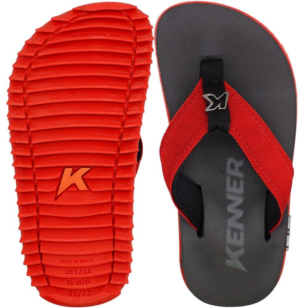 Sandália de Dedo Infantil Kenner Kivah Kids Menino Vermelho/Preto 3