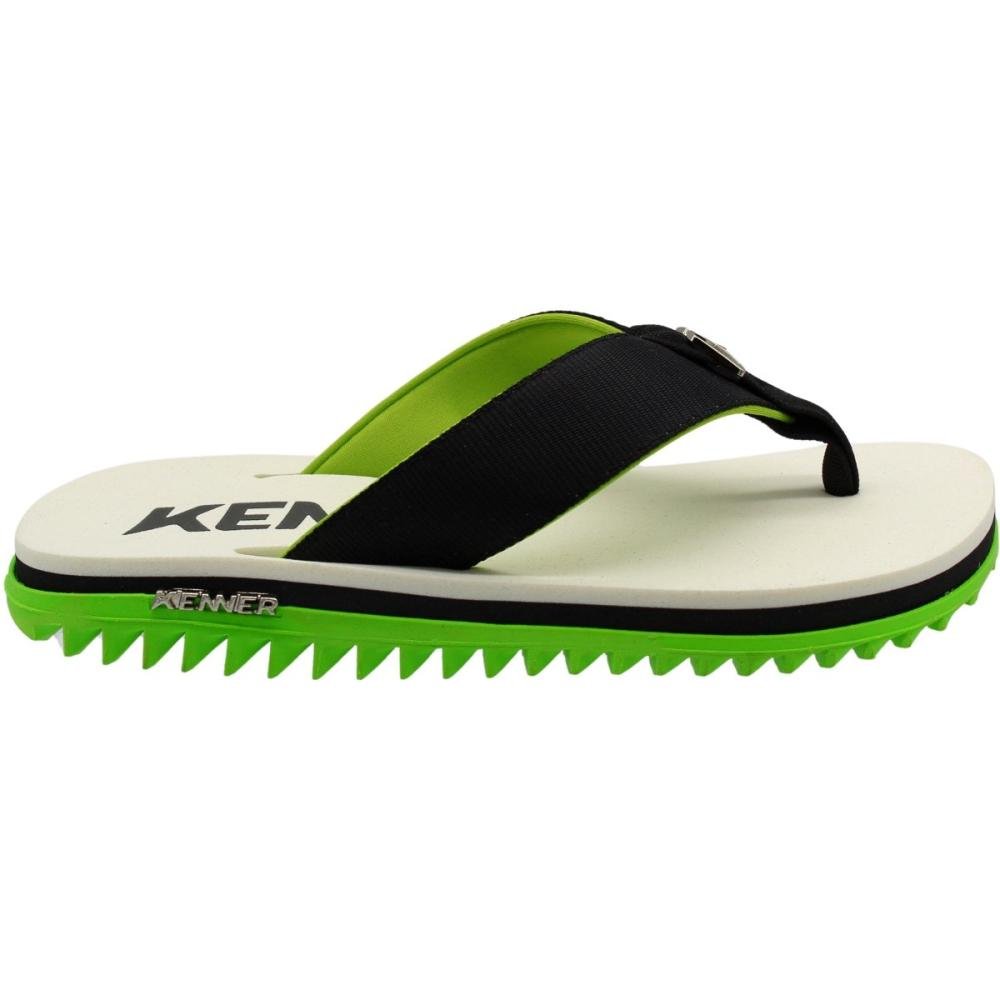 Sandália de Dedo Kenner Kivah Line Tratorada Masculina Branco/Preto/Verde 2