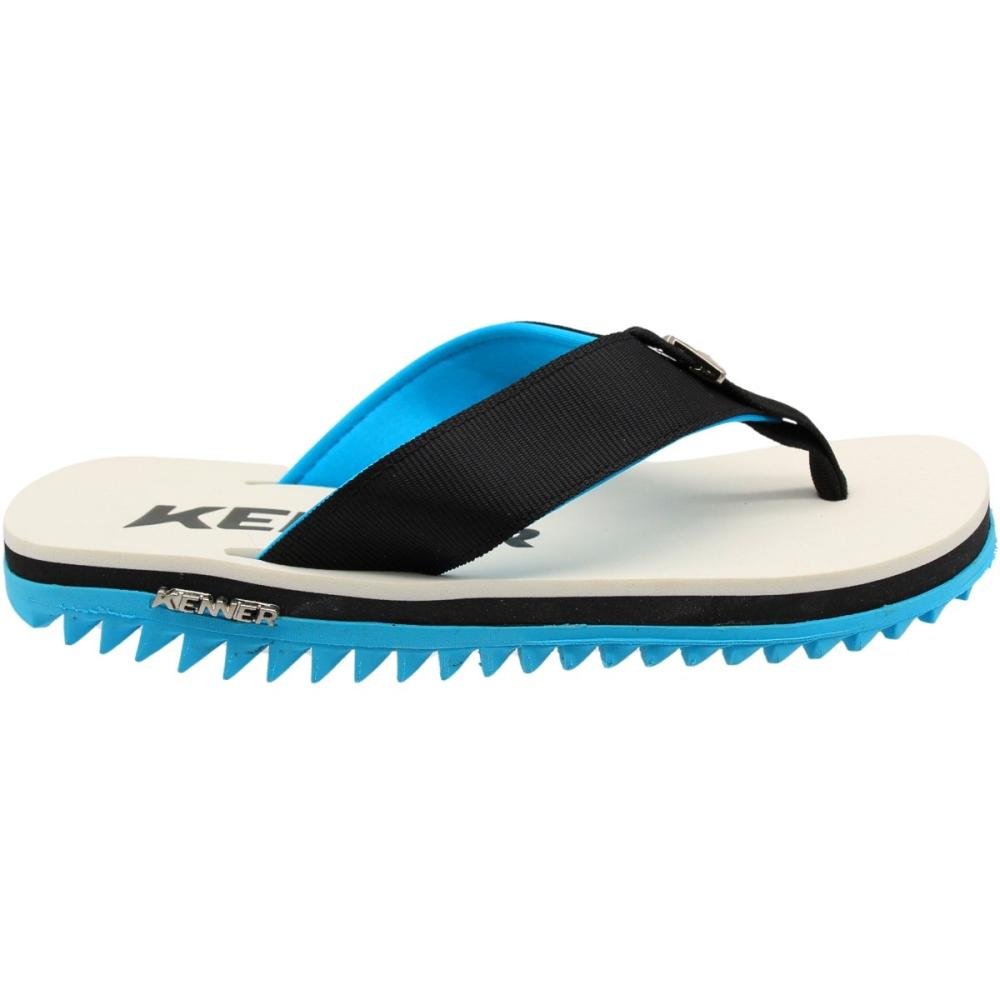 Sandália de Dedo Kenner Kivah Line Tratorada Masculina Branco/Preto/Azul 2