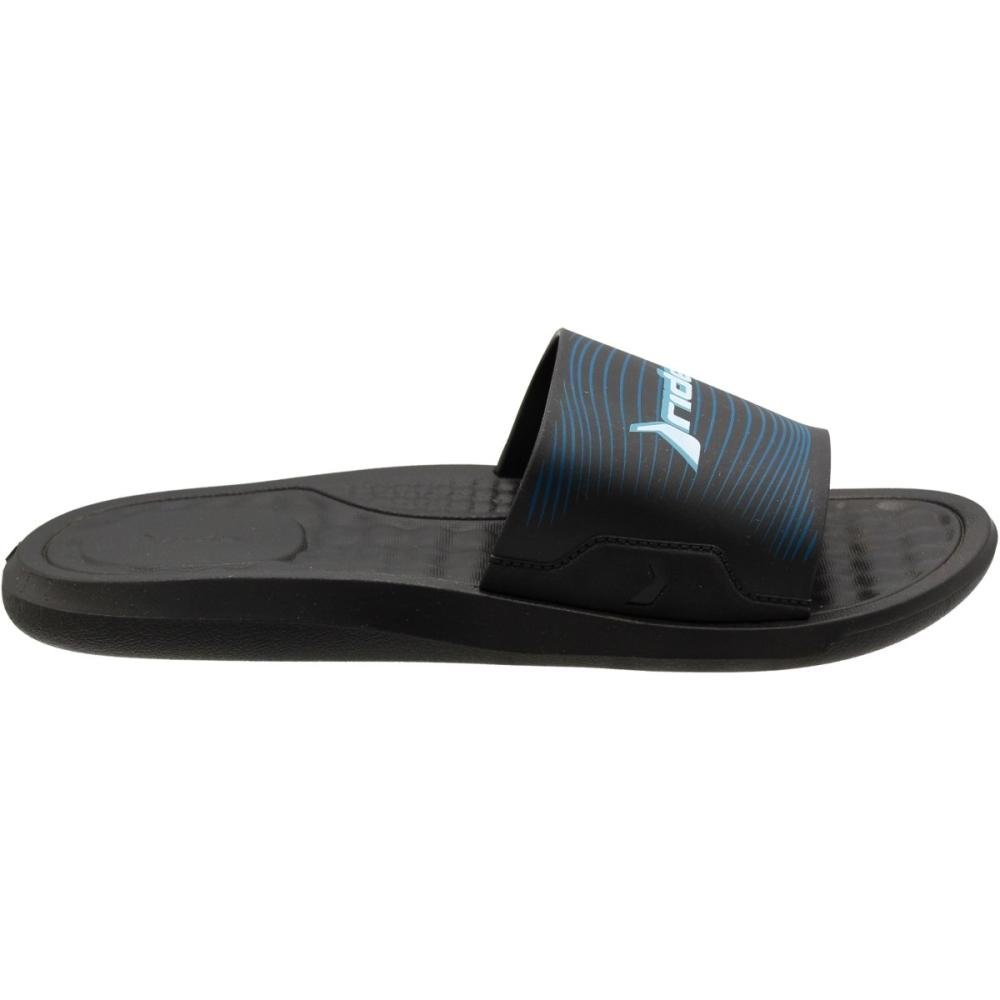 Chinelo Slide Rider Step Esfera Massageadora Masculino Preto/Azul 2