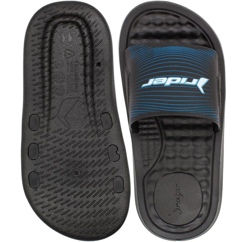 Chinelo Slide Infantil Rider Step Esfera Massageadora Masculino  Preto/Azul 3