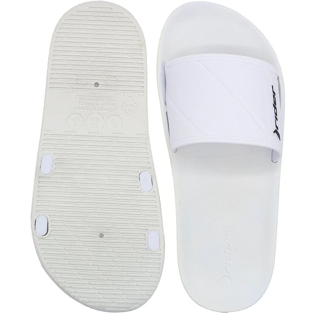 Chinelo Slide Rider Street Solado Macio Gáspea Masculino Branco 3