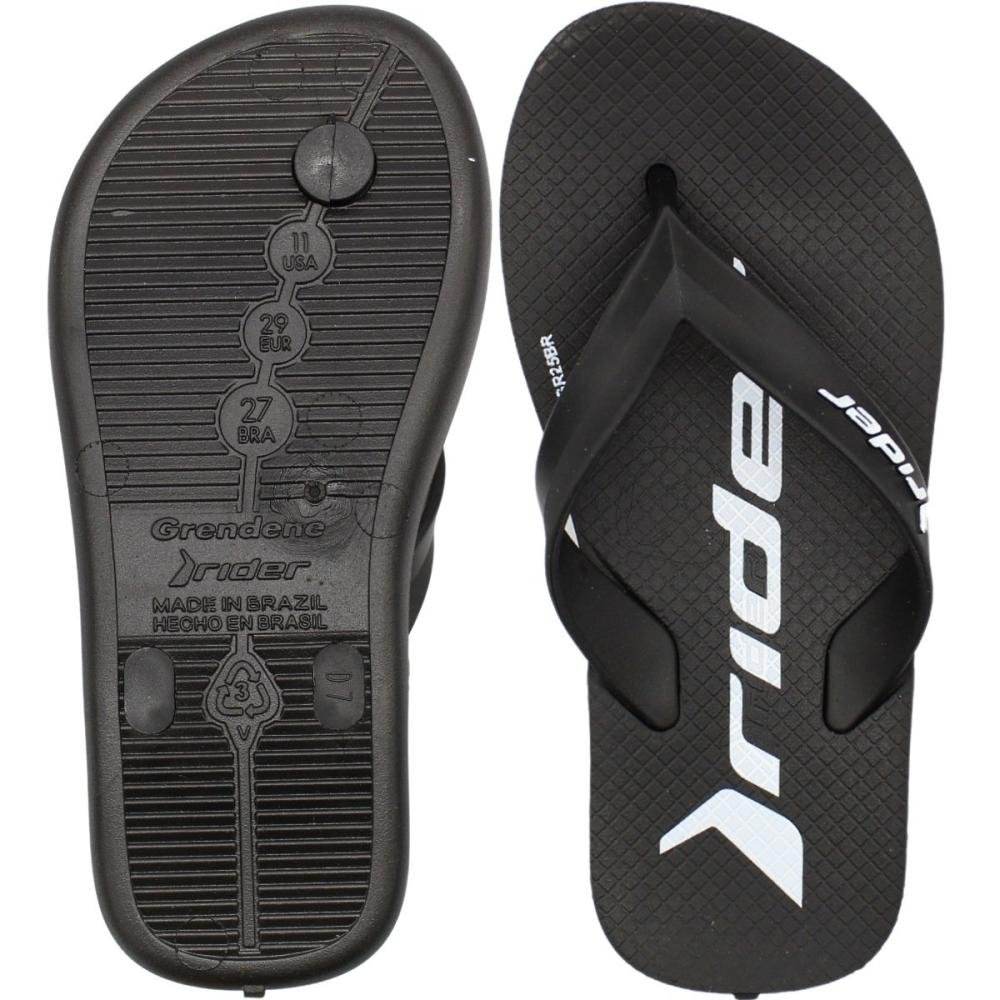 Chinelo de Dedo Infantil Juvenil Rider Feel Menino Preto 3