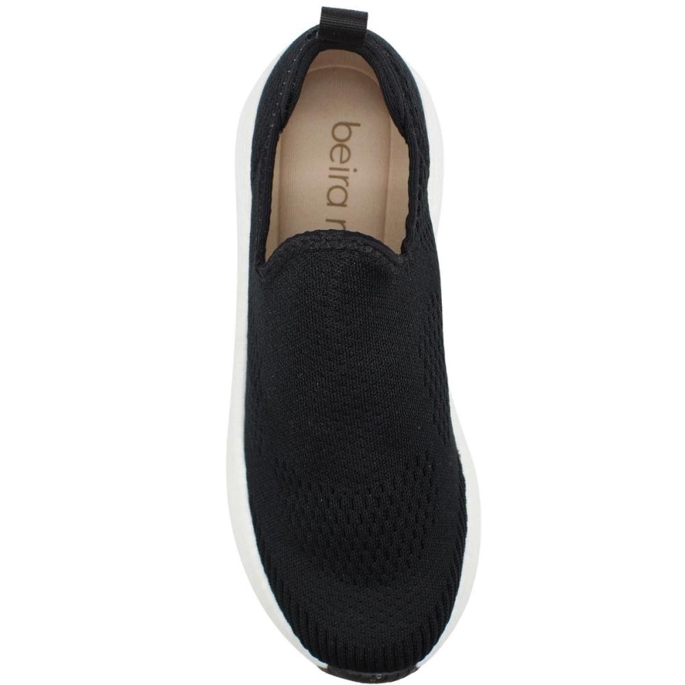Tênis Esportivo Beira Rio Slip On Macio Feminino Preto 4