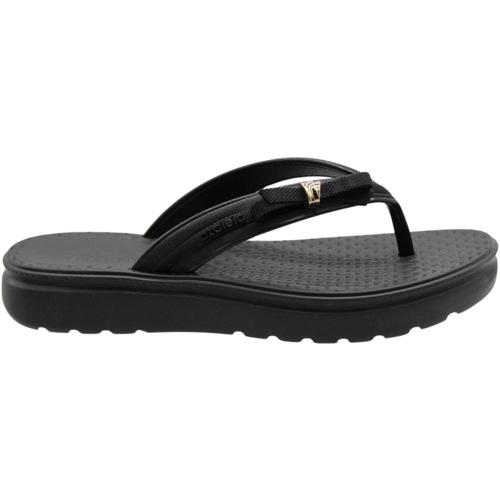 Tamanco De Dedo Plataforma Azaleia Isis Conforto Laço Feminino Preto 2
