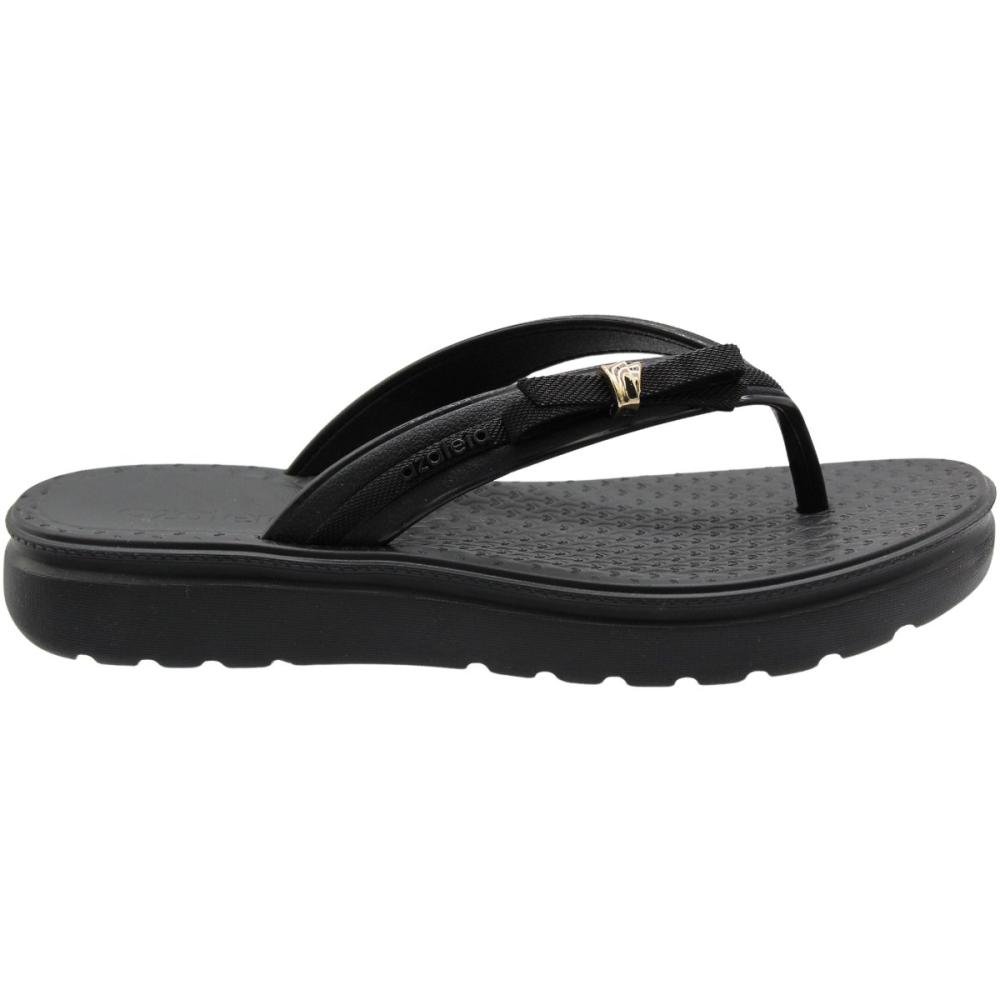 Tamanco De Dedo Plataforma Azaleia Isis Conforto Laço Feminino Preto 2