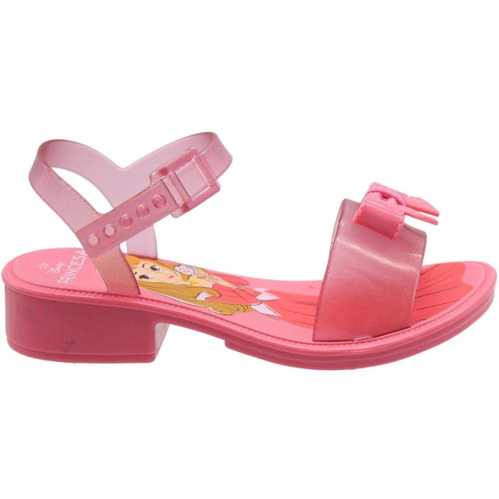 Sandália Salto Baixo Infantil Grendene Kids Royal Ajustável Laço Menina Rosa 1