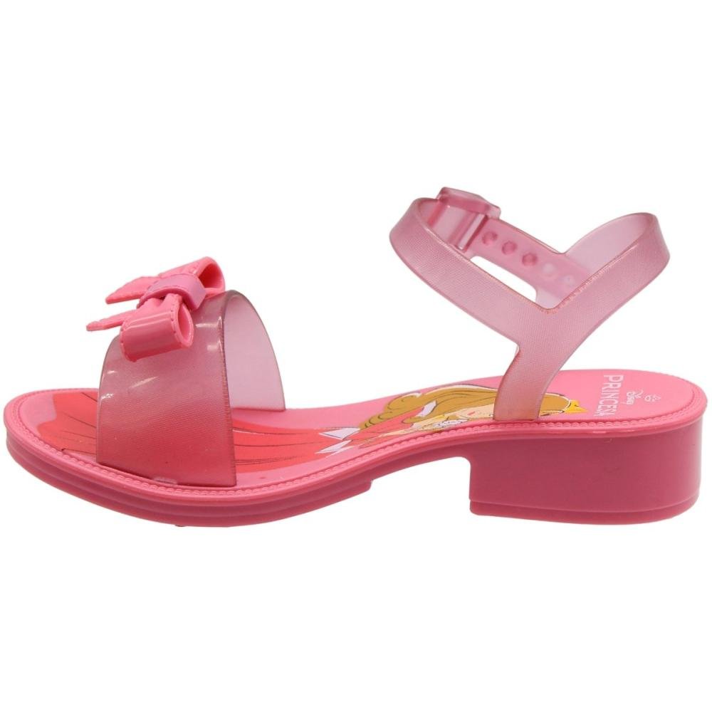 Sandália Salto Baixo Infantil Grendene Kids Royal Ajustável Laço Menina Rosa 2
