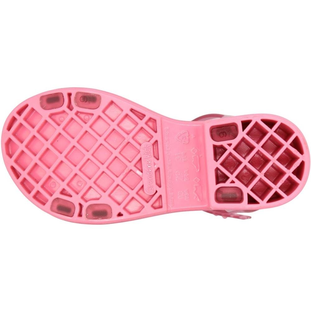 Sandália Salto Baixo Infantil Grendene Kids Royal Ajustável Laço Menina Rosa 5