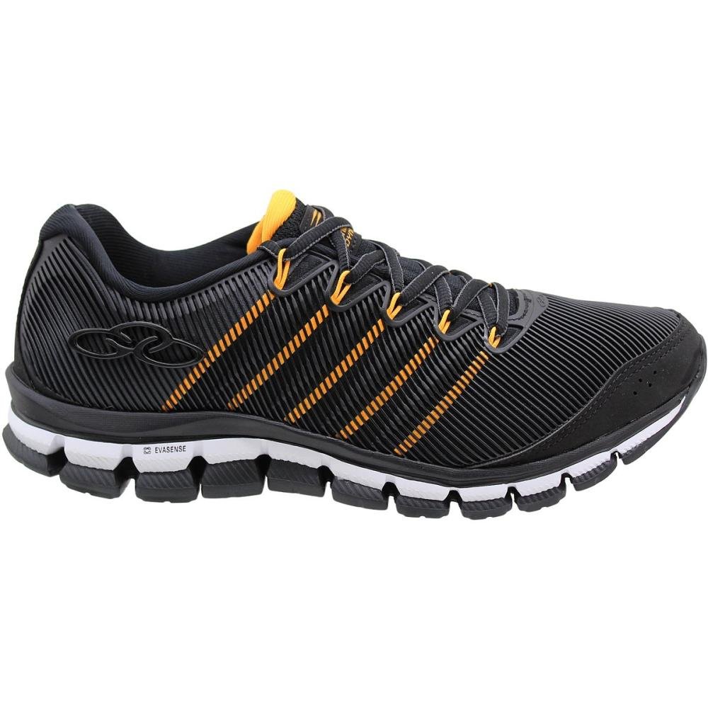Tênis Performance Olympikus Dynamic Solado Macio Esportivo Masculino Preto/Laranja 2