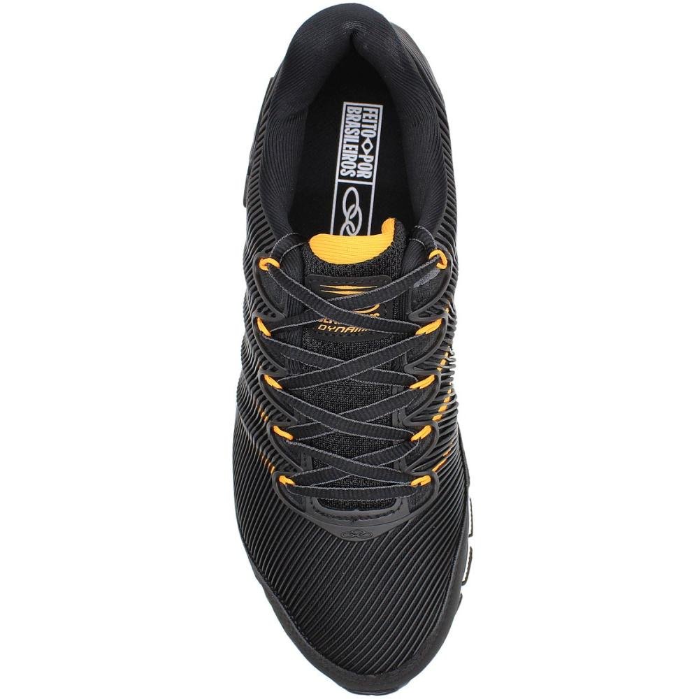 Tênis Performance Olympikus Dynamic Solado Macio Esportivo Masculino Preto/Laranja 4