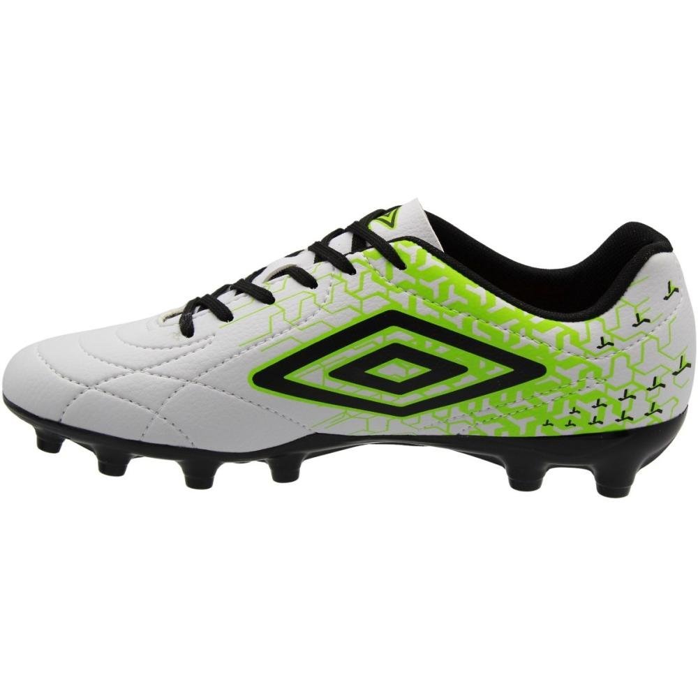 Chuteira Campo Umbro Class Neo Costura Masculina Branco/Preto/Verde 2