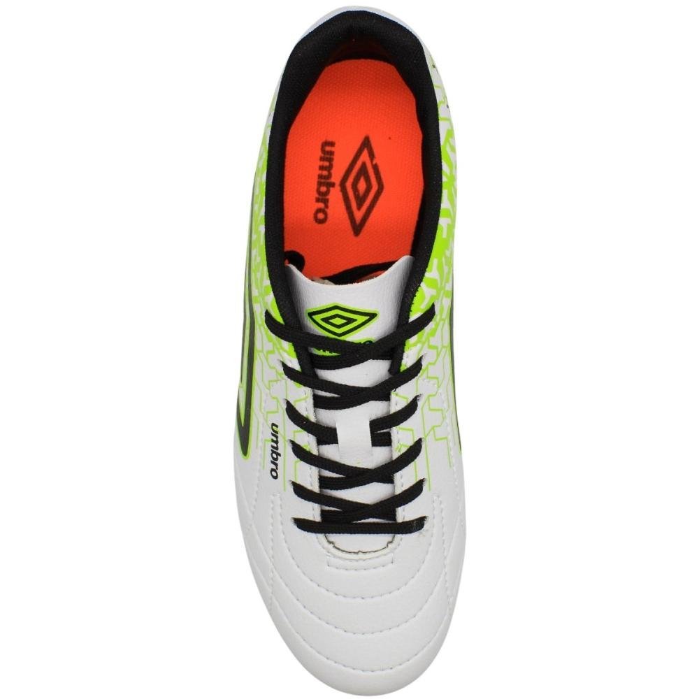 Chuteira Campo Umbro Class Neo Costura Masculina Branco/Preto/Verde 4