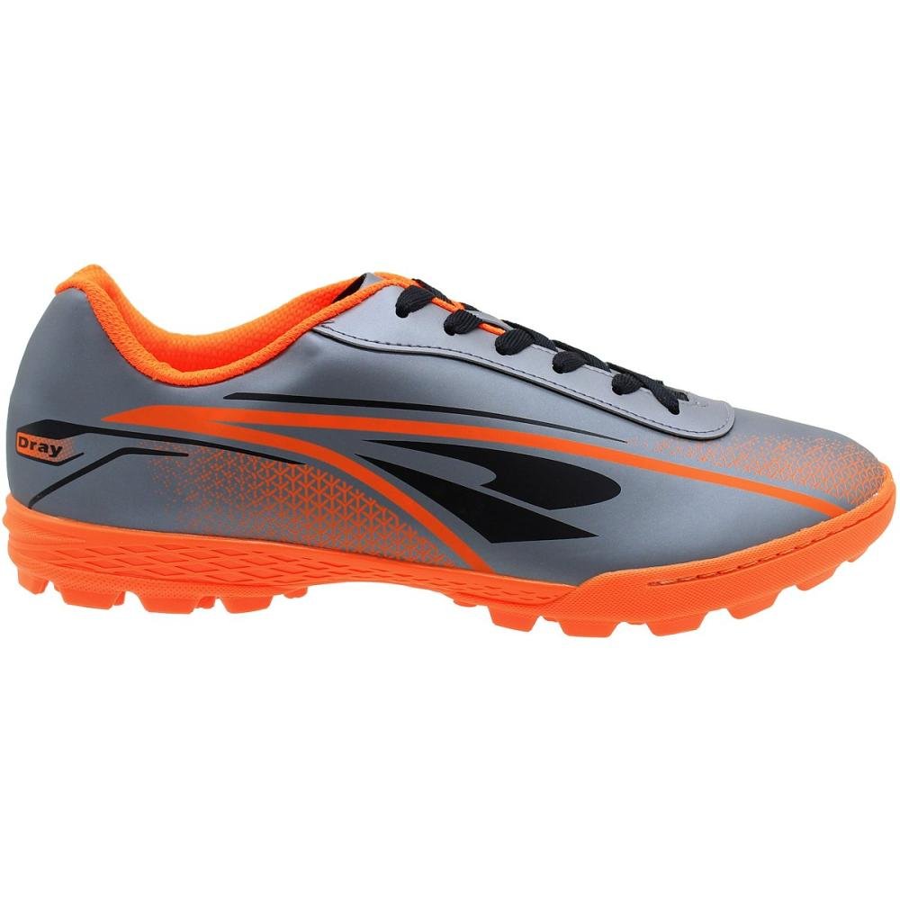 Chuteira Society Dray Spedy Laminada Masculina    Cinza/Laranja 2