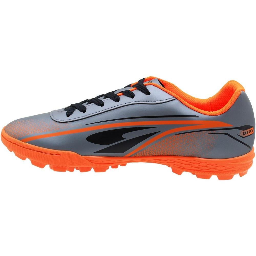 Chuteira Society Dray Spedy Laminada Masculina    Cinza/Laranja 3